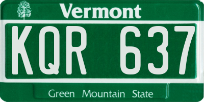 VT license plate KQR637