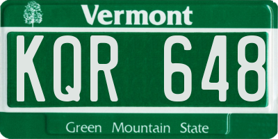 VT license plate KQR648