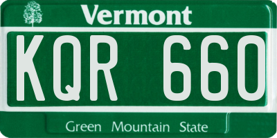 VT license plate KQR660