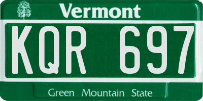 VT license plate KQR697