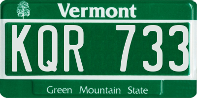 VT license plate KQR733