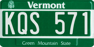 VT license plate KQS571