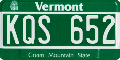 VT license plate KQS652