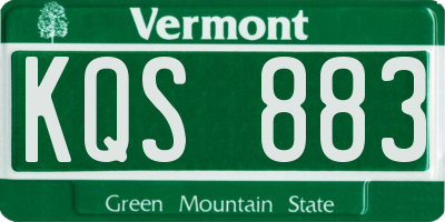 VT license plate KQS883