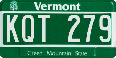 VT license plate KQT279
