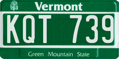 VT license plate KQT739