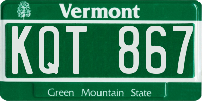 VT license plate KQT867