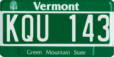 VT license plate KQU143