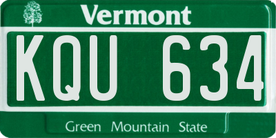 VT license plate KQU634