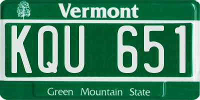 VT license plate KQU651