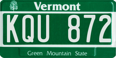 VT license plate KQU872