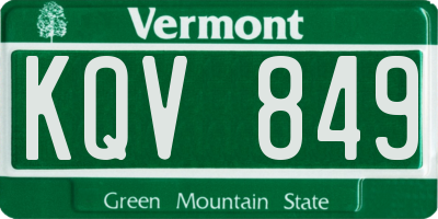 VT license plate KQV849