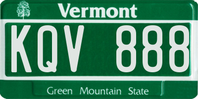 VT license plate KQV888