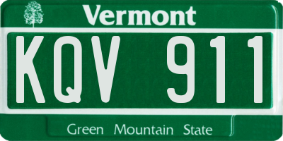 VT license plate KQV911