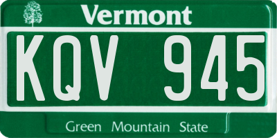 VT license plate KQV945
