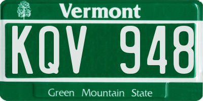 VT license plate KQV948