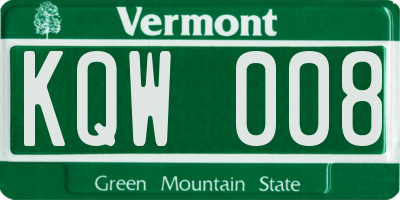 VT license plate KQW008