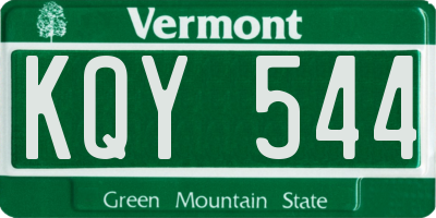 VT license plate KQY544