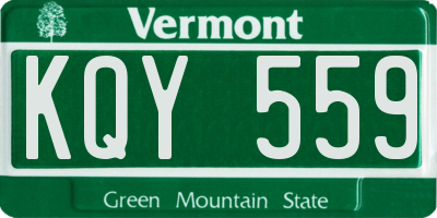 VT license plate KQY559