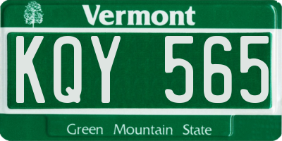 VT license plate KQY565