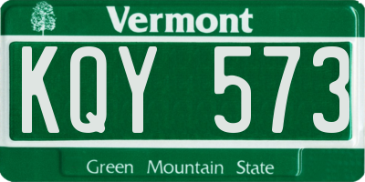 VT license plate KQY573