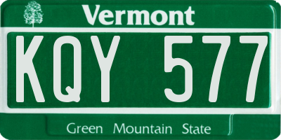 VT license plate KQY577