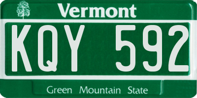 VT license plate KQY592