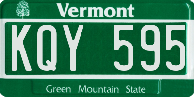VT license plate KQY595
