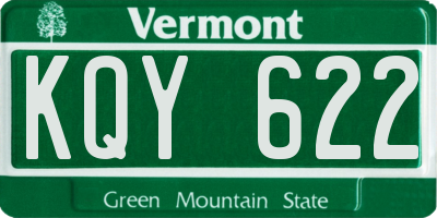 VT license plate KQY622