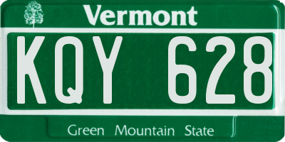 VT license plate KQY628