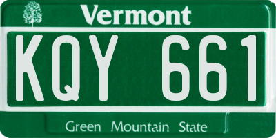 VT license plate KQY661