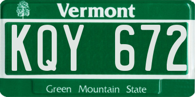 VT license plate KQY672