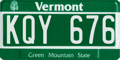 VT license plate KQY676
