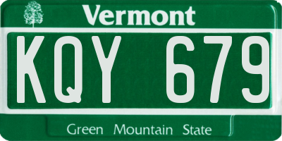VT license plate KQY679