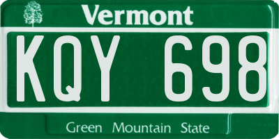 VT license plate KQY698