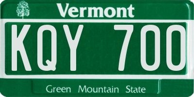VT license plate KQY700