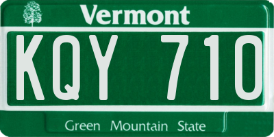 VT license plate KQY710