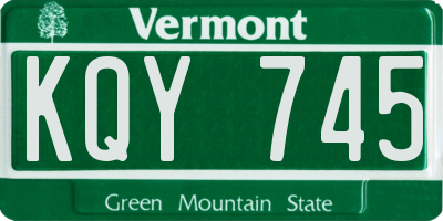 VT license plate KQY745