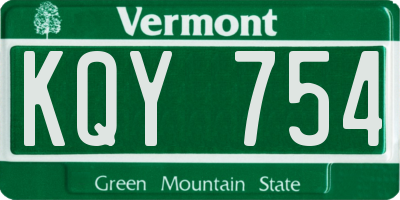 VT license plate KQY754
