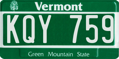 VT license plate KQY759