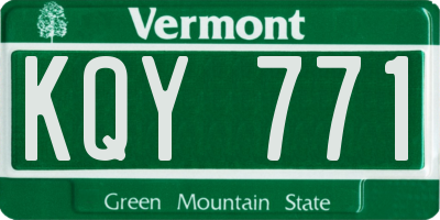 VT license plate KQY771