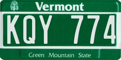 VT license plate KQY774