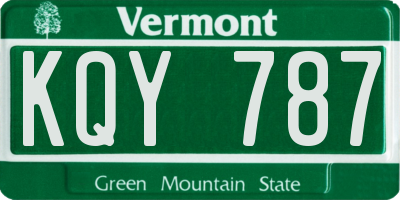 VT license plate KQY787
