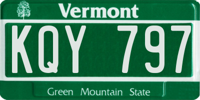 VT license plate KQY797