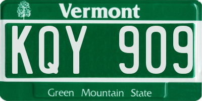 VT license plate KQY909