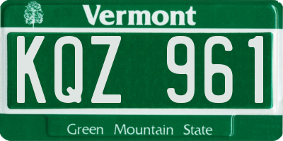 VT license plate KQZ961