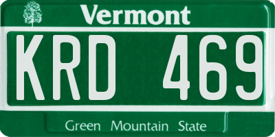 VT license plate KRD469