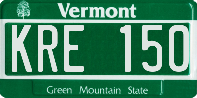 VT license plate KRE150