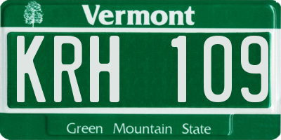 VT license plate KRH109