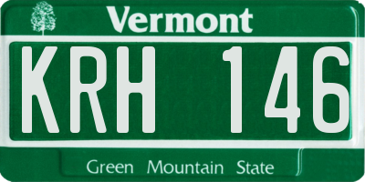 VT license plate KRH146
